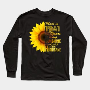 Vintage 1941 Sunflower 80th Birthday Awesome Gift Long Sleeve T-Shirt